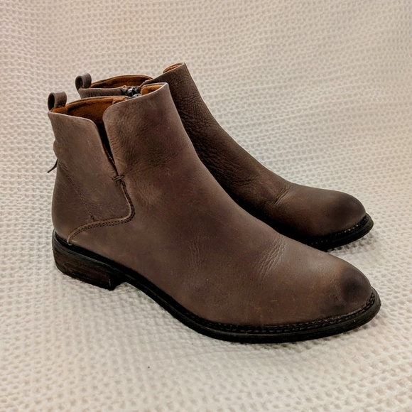 Franco Sarto Shoes - Franco Sarto Leather Iron Brown Ankle Boots Size 8.5 Hyla